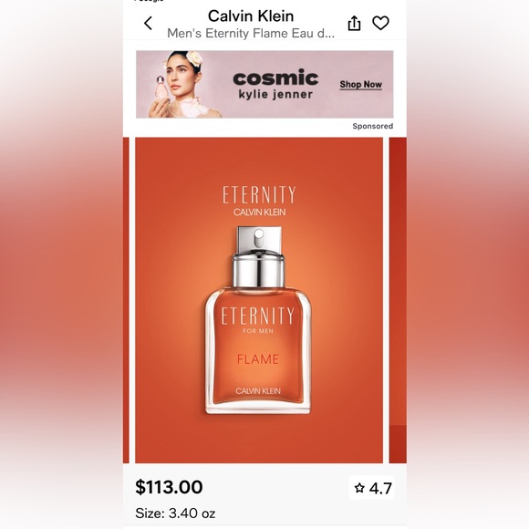 Calvin Klein Men's Eternity Flame EDT, 3.4 oz. - Picture 6 of 9